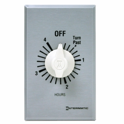 This 4 hour Commercial Auto-Off Timer is designed to replace any standard wall switch - single or multi-gang. This energy-efficient mechanical timer does not  require electricity to operate. In addition, it automatically limits the ON times  for fans, lighting, motors, heaters, and other energy consuming loads.