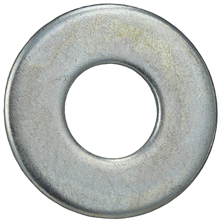 Flat Washer, Steel material, Zinc Plated Finish, 3/32 in. thickness, 1-3/8 in. outside diameter, 9/16 in. inside diameter, fits bolt size 1/2 in.