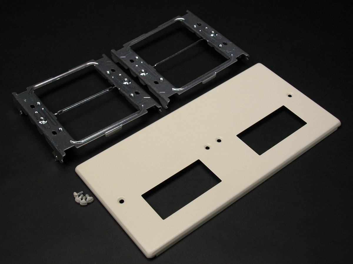 Overlapping Cover, 4-Gang, For Use With: 4000, 4047 Series Raceway, Rectangular/GFCI/Surge, Decorator Style Device, Steel, Ivory/Gray, Baked Enamel Coated/ScuffCoat™, 4-3/4 in OD x 9-1/2 in L
