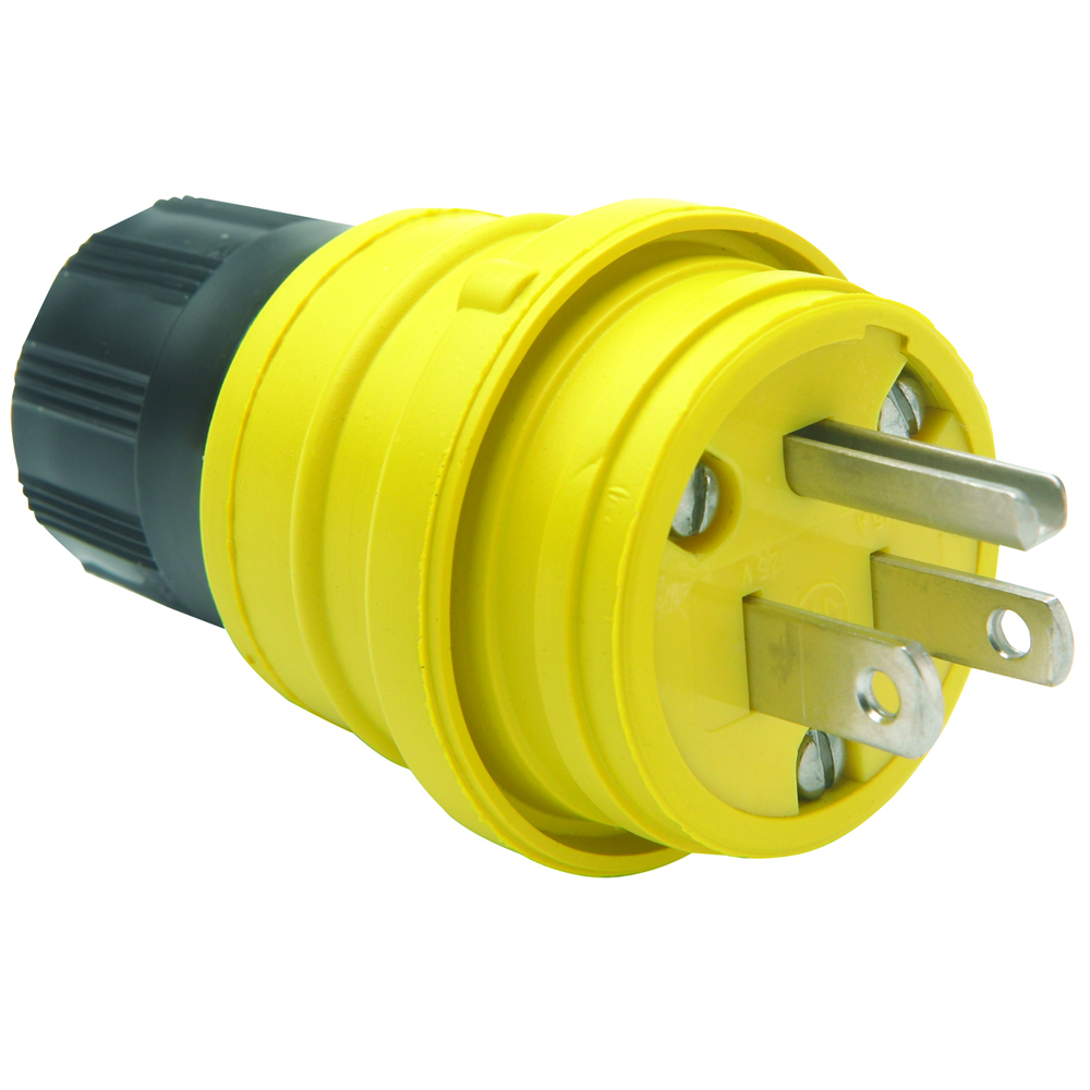 Straight Blade Watertight Plug 15amp 125volt 5-15p