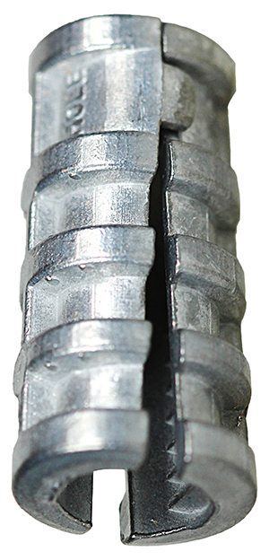 Lag Shield Anchor, 3/8 in. Size, 5/8 in. diameter, 1-3/4 in. minimum embedment depth, Zamac Metal material, 1600 lb. tension strength