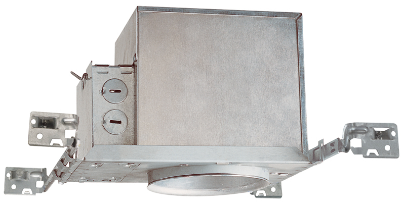 The IC-rated incandescent new construction housing features an Air-Loc seal to stop infiltration and ex filtration of air. This reduces heating and cooling costs. The socket is medium base porcelain with a nickel-plated copper screw shell.
