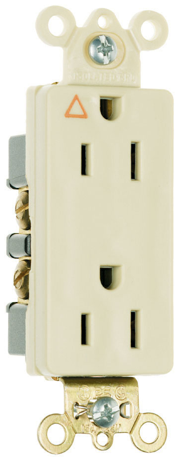 RECP DUP SPLEX 20A 125V S+B WIRE IG O