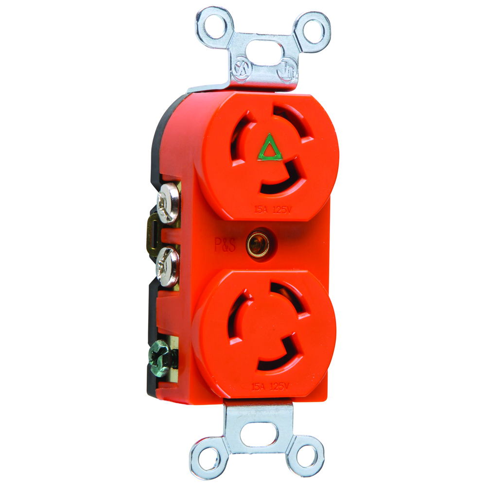 Turnlok Duplex Receptacle 3wire 15amp 125volt Isolated Ground