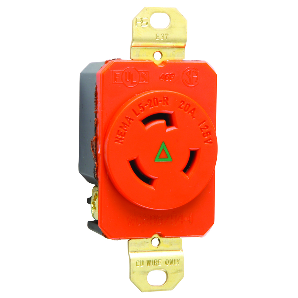 Turnlok Receptacle Single 3wire 20amp 125volt Isolated Ground