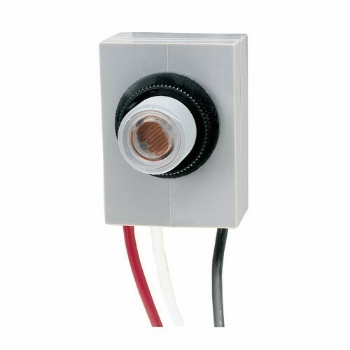 The 208-277V 50/60Hz 3100-4100W "T" FIX The K4000 Series Fixed Position Mounting Photo Controls are thermal-type photo controls that fit into a standard outlet box, post lamp, or wall pack. The photo controls provide dusk-to-dawn lighting control, along with a delay action, which eliminates loads switching OFF due to car headlights and lightning. The thermal-type controls feature a cadmium sulfide photocell and a sonic-welded polycarbonate case and lens to seal out moisture. The design utilizes a dual temperature compensating bi-metal and composite resistor for reliable long life operation over ambient temperature extremes.