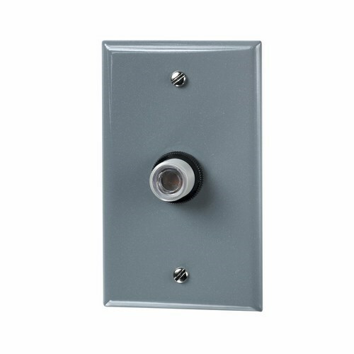 The 120V 50/60Hz 1800W "T" NEMA3R WALPLT FIX The K4000 Series Fixed Position Mounting Photo Controls are thermal-type photo controls that fit into a standard outlet box, post lamp, or wall pack. The photo controls provide dusk-to-dawn lighting control, along with a delay action, which eliminates loads switching OFF due to car headlights and lightning. The thermal-type controls feature a cadmium sulfide photocell and a sonic-welded polycarbonate case and lens to seal out moisture. The design utilizes a dual temperature compensating bi-metal and composite resistor for reliable long life operation over ambient temperature extremes.
