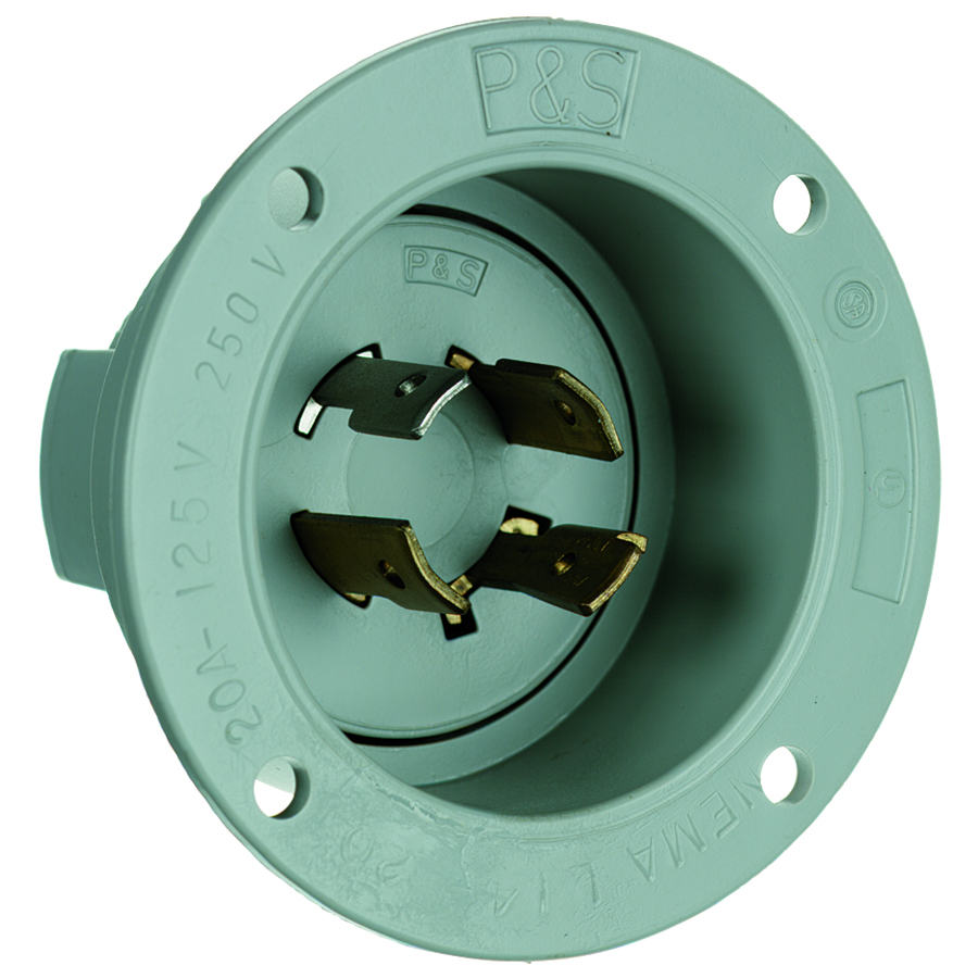 Flanged Inlet 4wire 20amp 125/250volt Turnlok