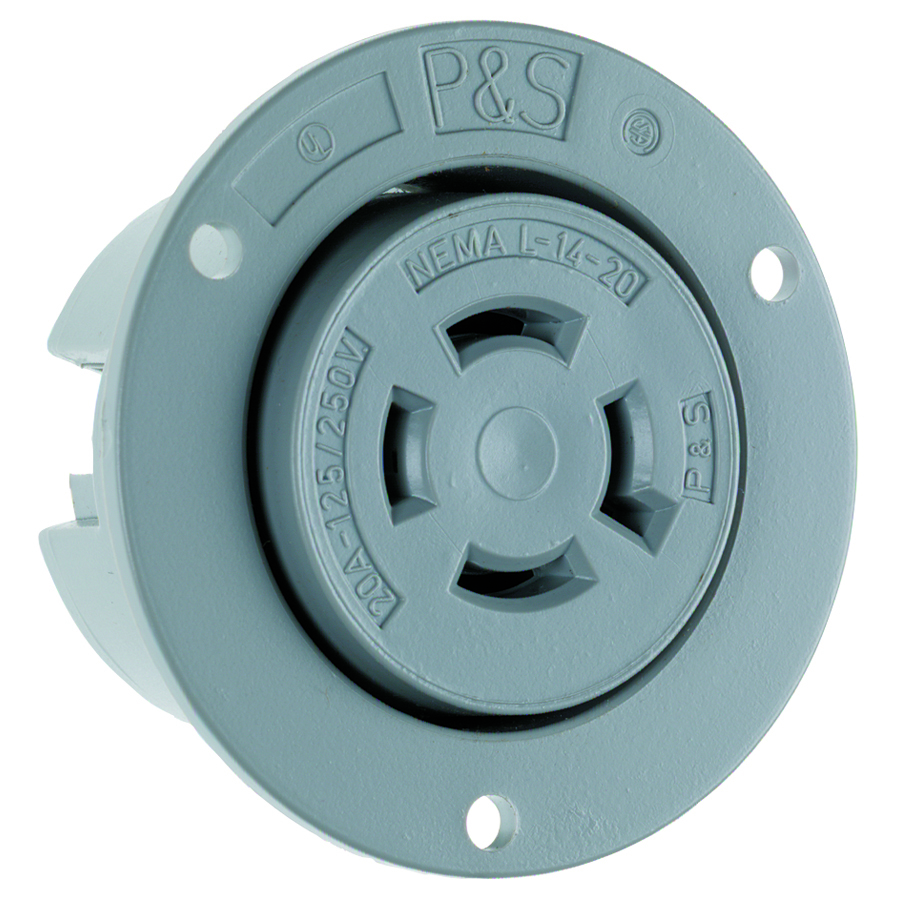 Flanged Outlet 4wire 20amp 125/250volt Turnlok