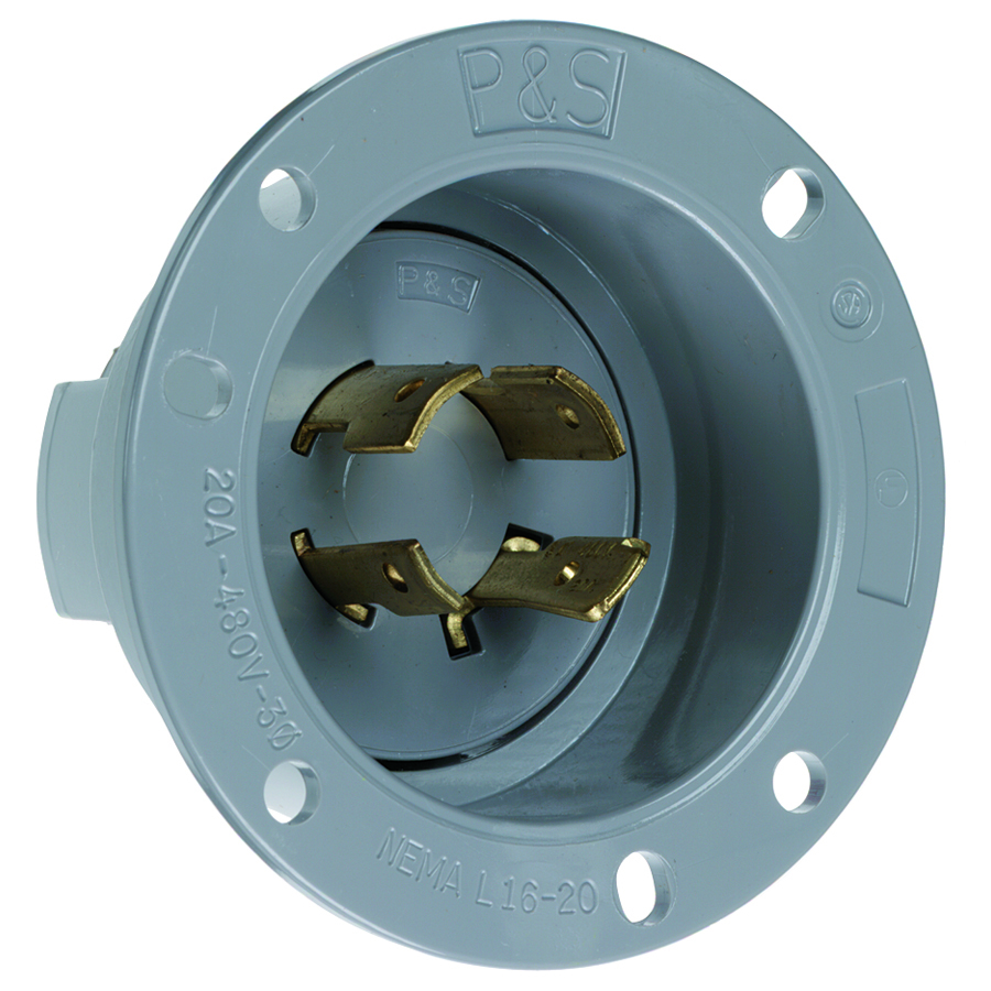 Flanged Inlet 4wire 20amp 480volt Turnlok