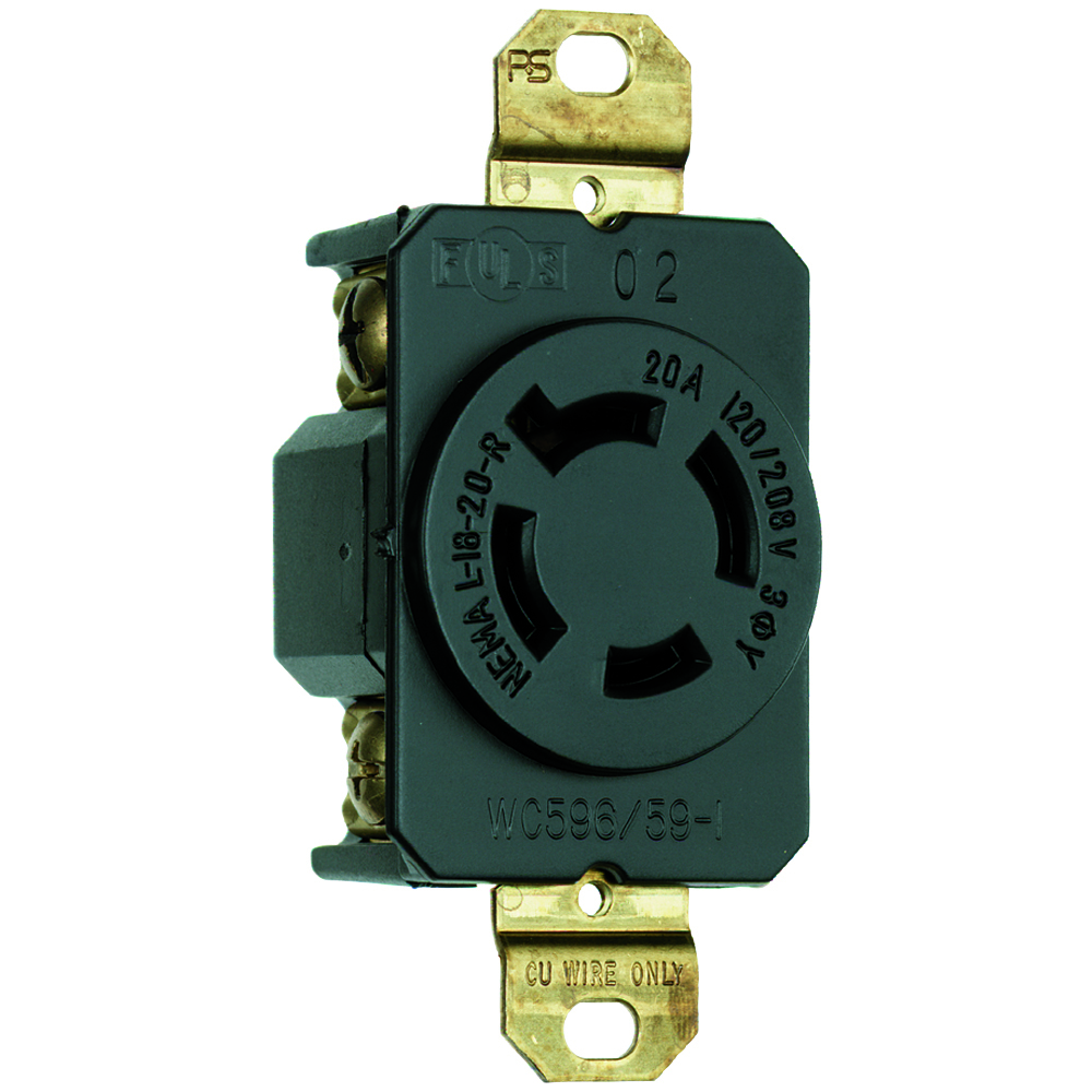 Receptacle Single 4wire 20amp 120/208volt Turnlok