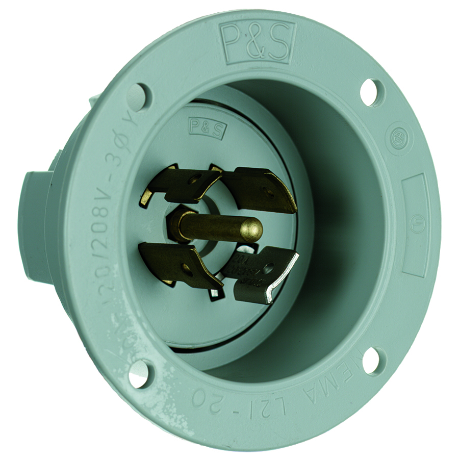 Flanged Inlet 5wire 20amp 120/208volt Turnlok