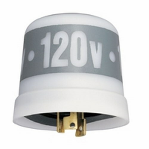 The 120V 50/60Hz 1000 WATT "T" LOCKING TYPE The LC4500 Series Photo Controls feature low cost locking-type mounting, and thermal-type controls for street lighting and other applications requiring a twist and lock type plug connection. Thermal-type photo controls provide dusk-to-dawn lighting control and a delay action, which eliminates loads switching OFF due to car headlights and lightning. The thermal-type controls feature a cadmium sulfide photocell and polypropylene case to seal out moisture. The design utilizes a dual temperature compensating bimetal and composite resistor for reliable long life operation over ambient temperature extremes.