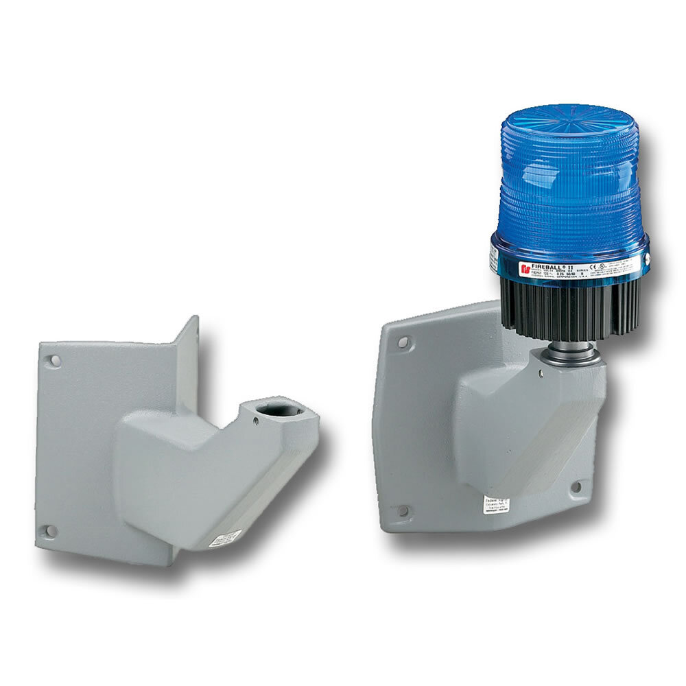 Warning Light Mounting Bracket Kit, Corner - Heavy-duty construction. Easy installation. For walls and outside corners. Replaces unsightly and hazardous makeshift supports. 1/2-inch, 3/4-inch, and 1-inch NPT pipe mount. Indoor and outdoor use. Type 3R rated.