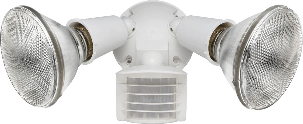 Luminator 110 Sensor with2 Flood,s 300W,120V with Round Cover, White