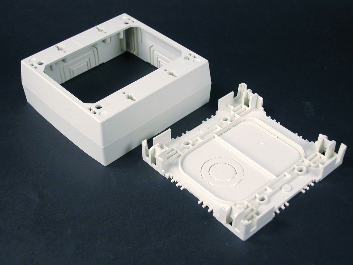 Sure-Snap; 2 Gang Non-Metallic Deep Device Box; PVC, White
