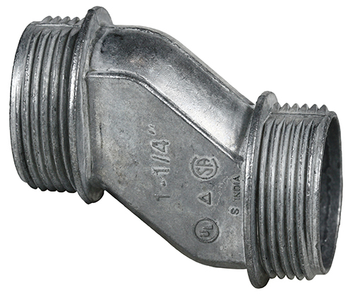 Offset Nipple, Zinc Alloy material, 1-1/2 in. Size, Threaded connection, Die Cast design style