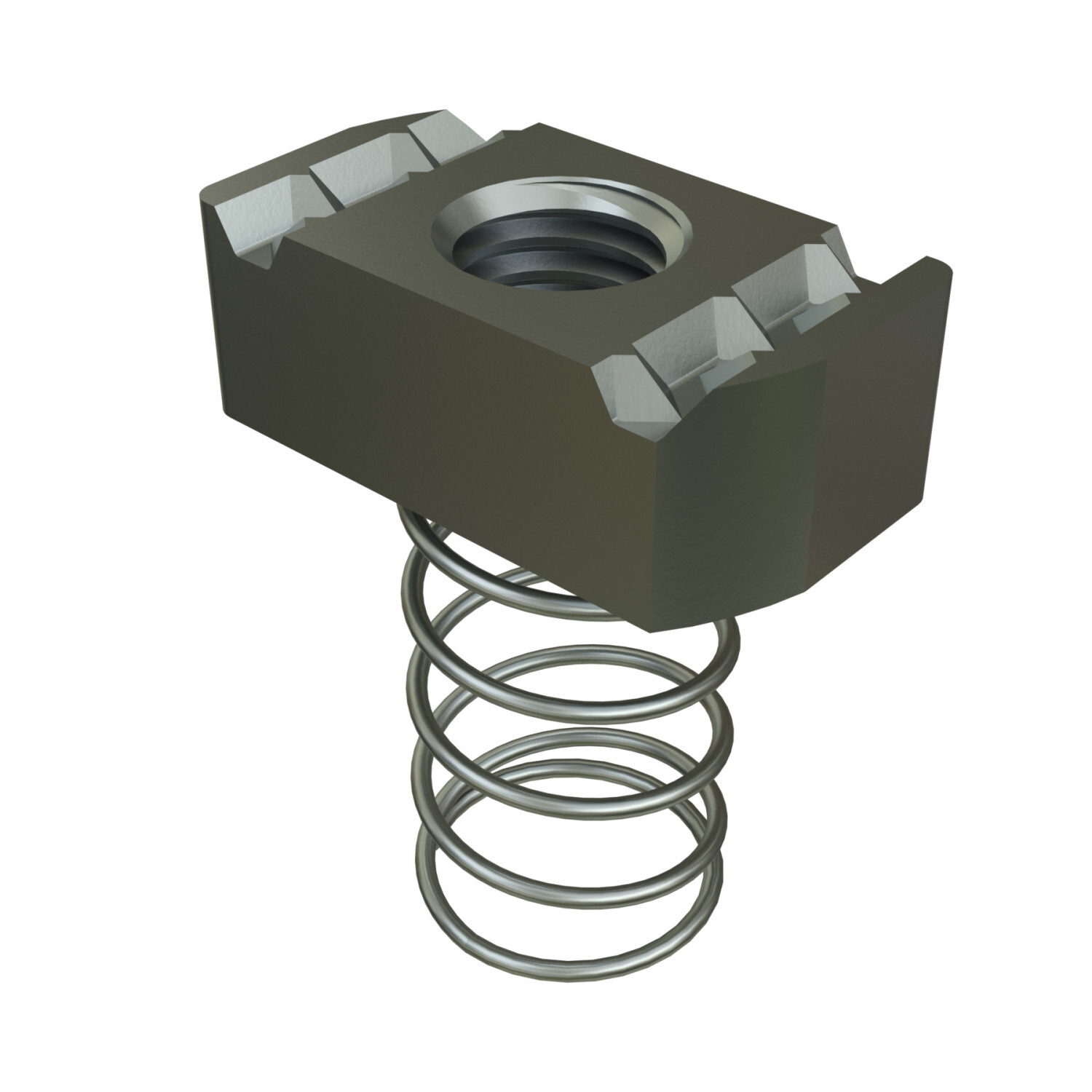 UNISTRUT CHANNEL NUT, 3/8"-16, 3/4"x 1-5/8"x 1-23/64", WITH STD SPRING, EG