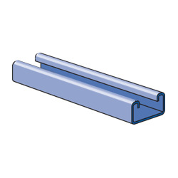 Unistrut P4100 10PG Solid Channel, 10 FT Length, 13/16 IN Width, 1-5/8 IN Depth, 13/16 IN Flange Width, 14 GA Flange Thickness, 14 GA, Low Carbon Steel, Pre-Galvanized Conforming To ASTM A653 G90, ASTM A1011, Grade: 33, Weight: 98 LB/100 FT, Allowable Moment: 1360 IN-LB