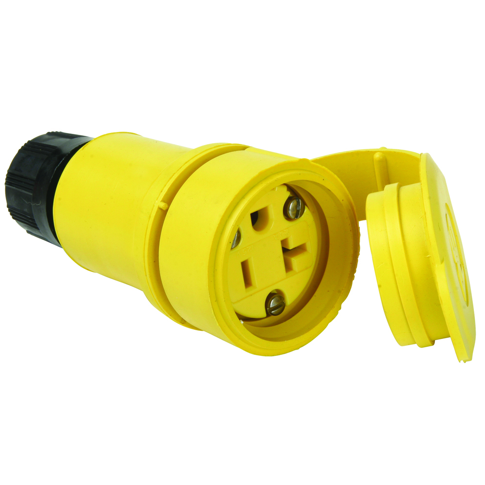 Straight Blade Watertight Connector 20amp 125volt 5-20r