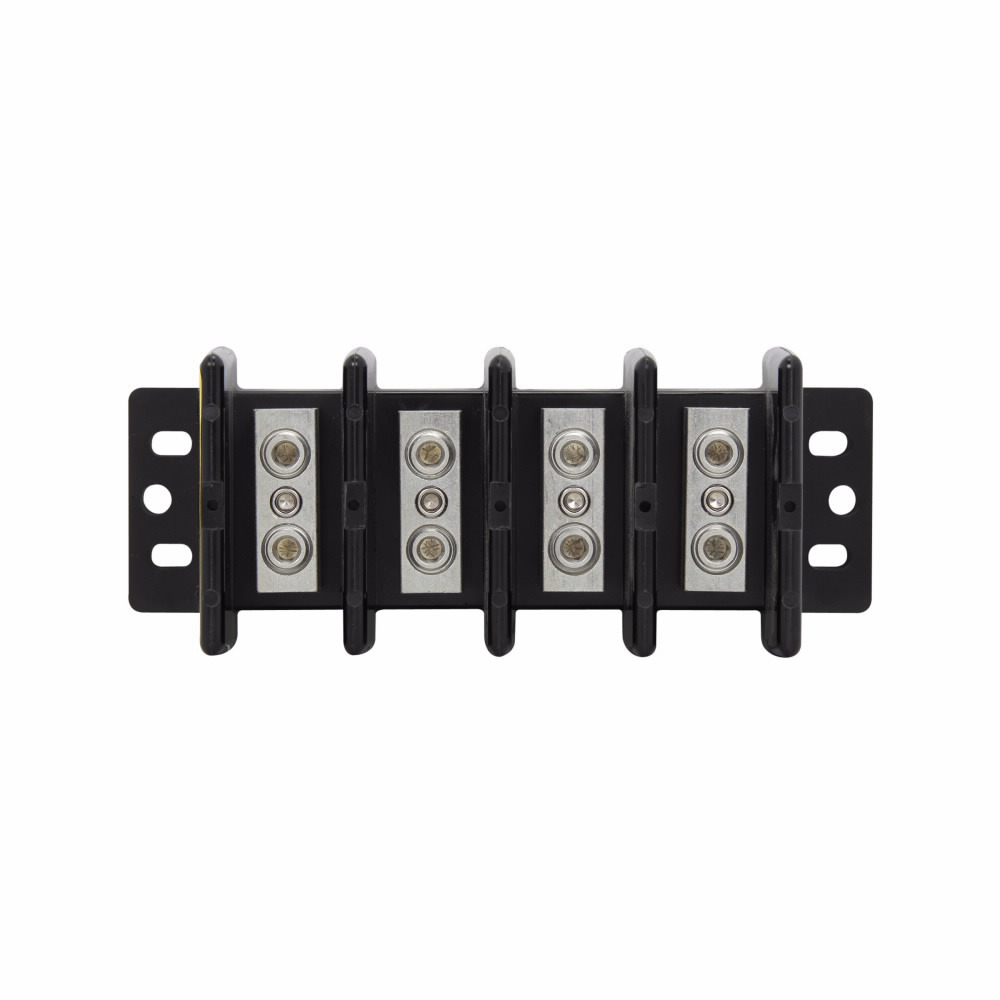 Eaton Bussmann series power splicer block, 600 Vac, 600 Vdc, 175A, Power splicer block, Four-pole, SCCR: 10 kA, Black, Molded Thermoplastic