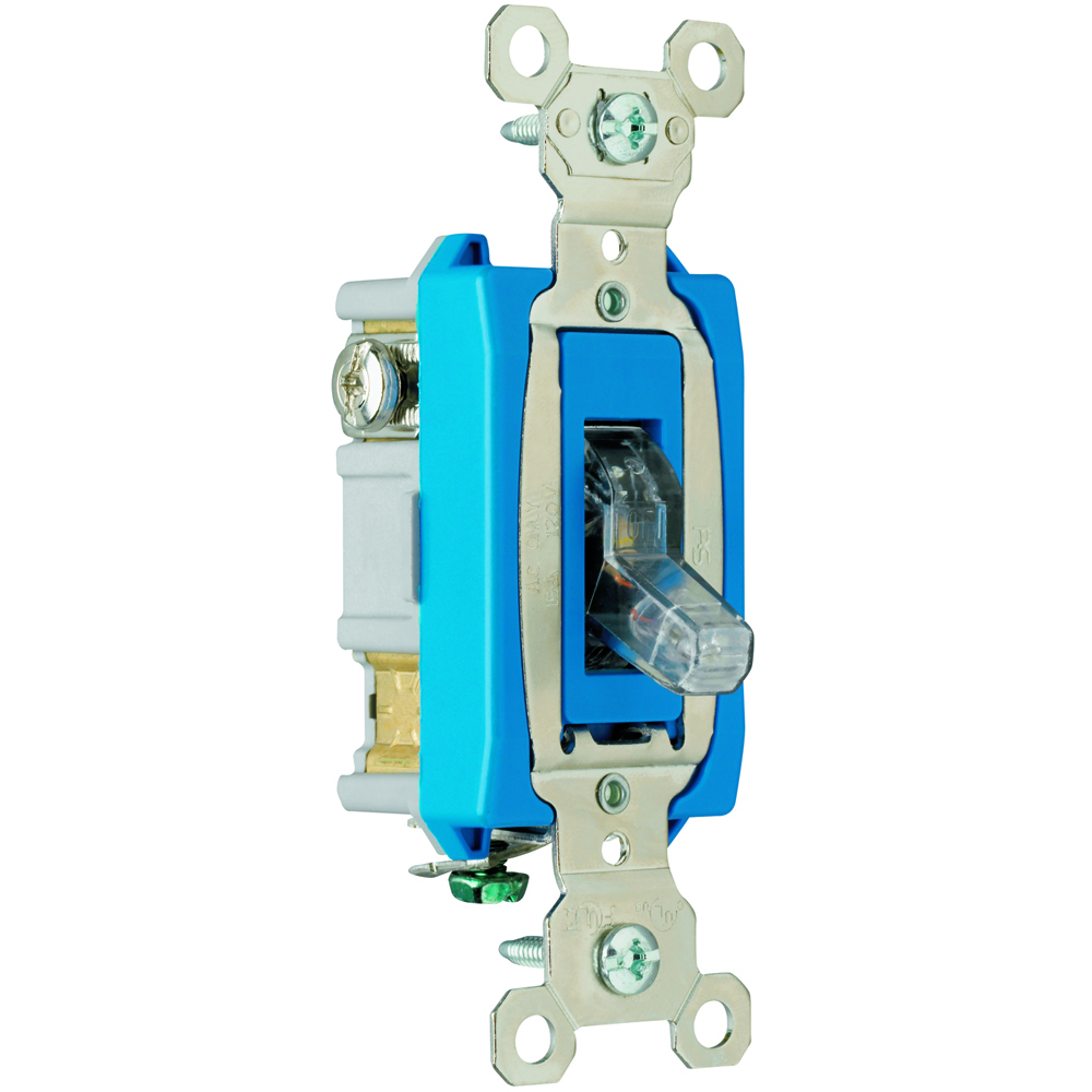 1pole Pilot Lighted Switch, Back and, Side Wire, 15amp 120volt, Clear