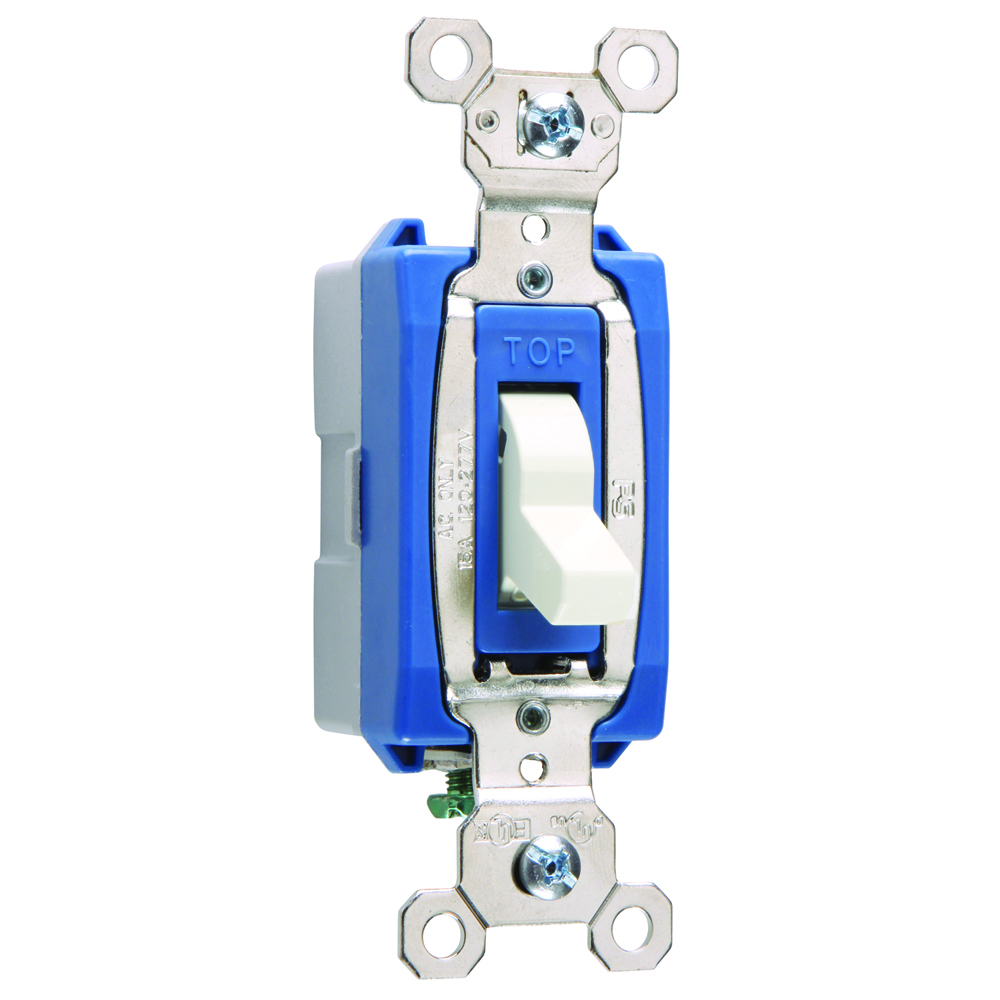 1pole Lighted Switch, Back and, Side Wire, 15amp 120/277volt, White