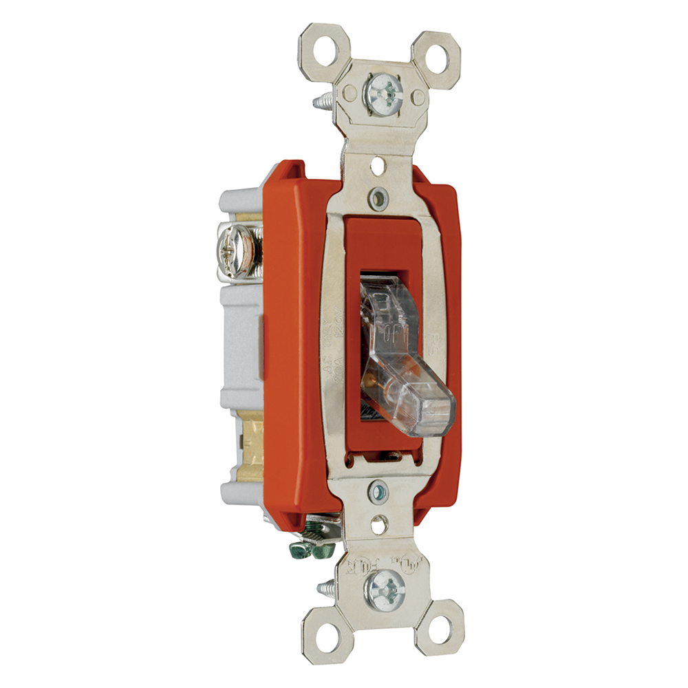1pole Pilot Lighted Switch, Back and, Side Wire, 20amp 120volt, Clear