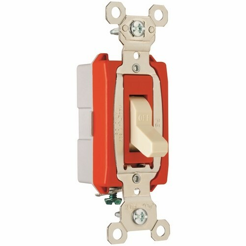 1pole Toggle Switch, Back and, Side Wire, 20amp 120/277volt, Ivory
