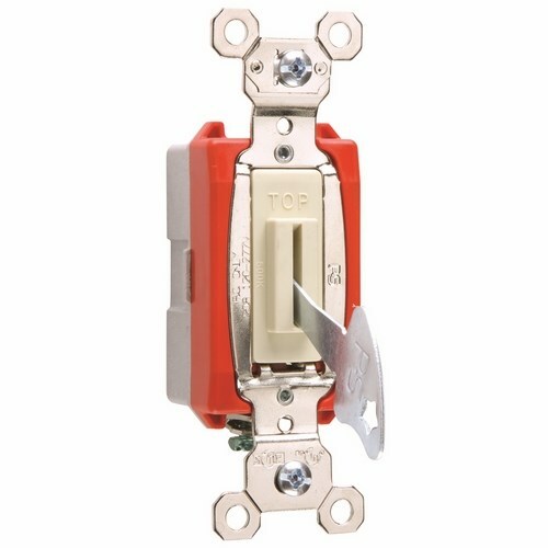 1pole Lock Switch, Back and, Side Wire, 20amp 120/277volt, Ivory