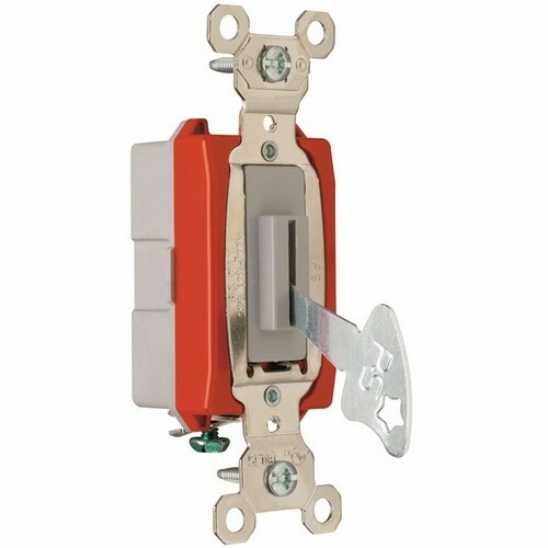 1pole Lock Switch, Back and, Side Wire, 20amp 120/277volt, Gray (Key can be removed in both positions)