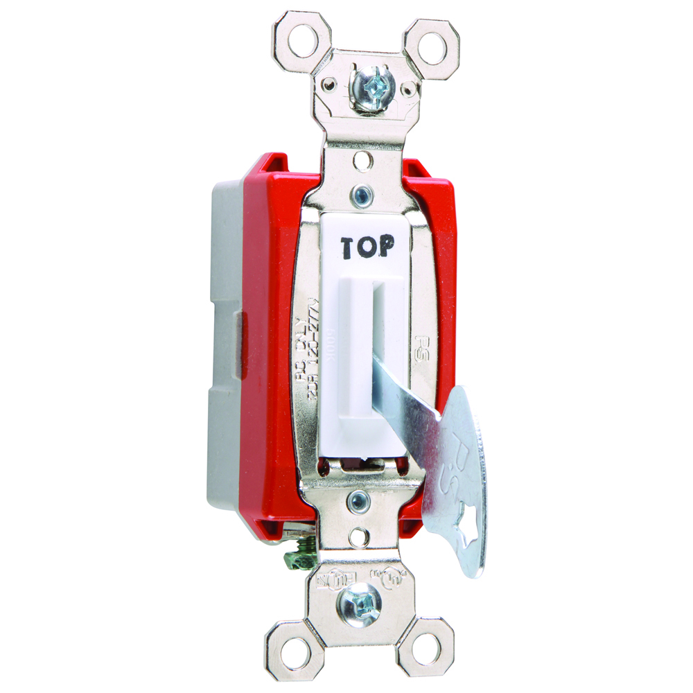 1pole Lock Switch, Back and, Side Wire, 20amp 120/277volt, White (Key can be removed in both positions)