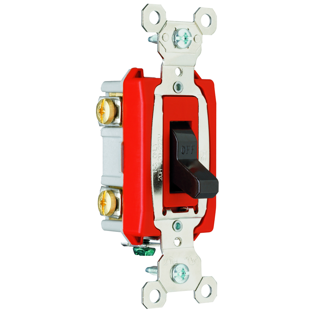 Double Pole, Single Phase Switch, Back and Side Wire, HP Rated. 20 amps, 277 volts.