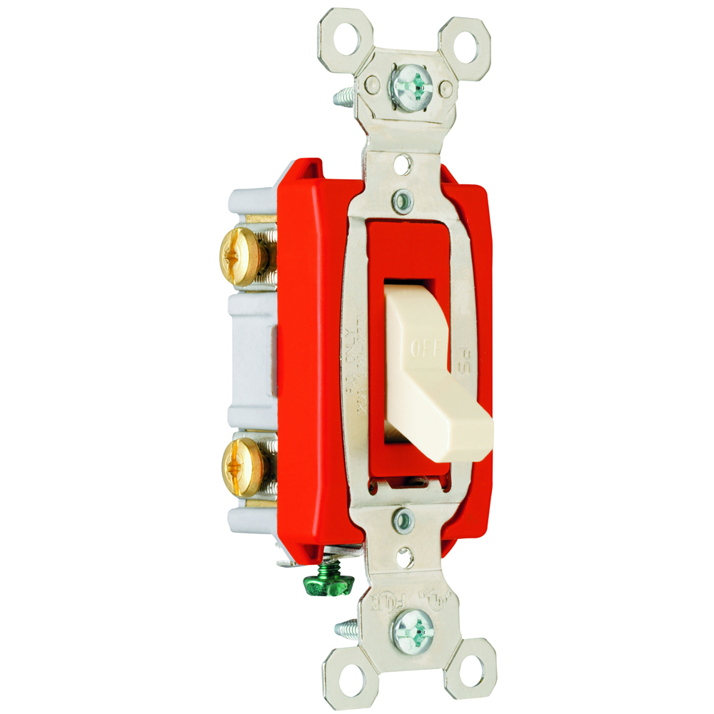 2pole Toggle Switch, Back and, Side Wire, 20amp 120/277volt, Light Almond