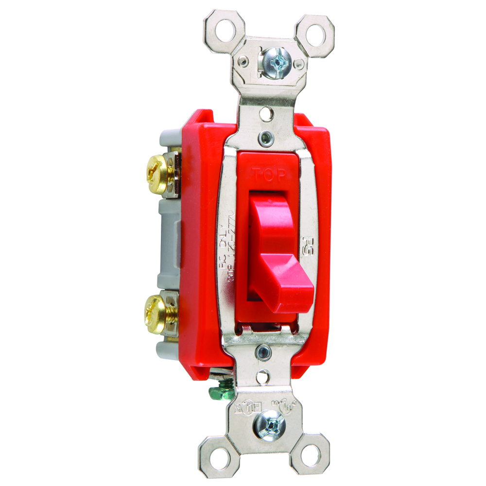 2pole Pilot Lighted Switch, Back and, Side Wire, 20amp 120/277volt, Red