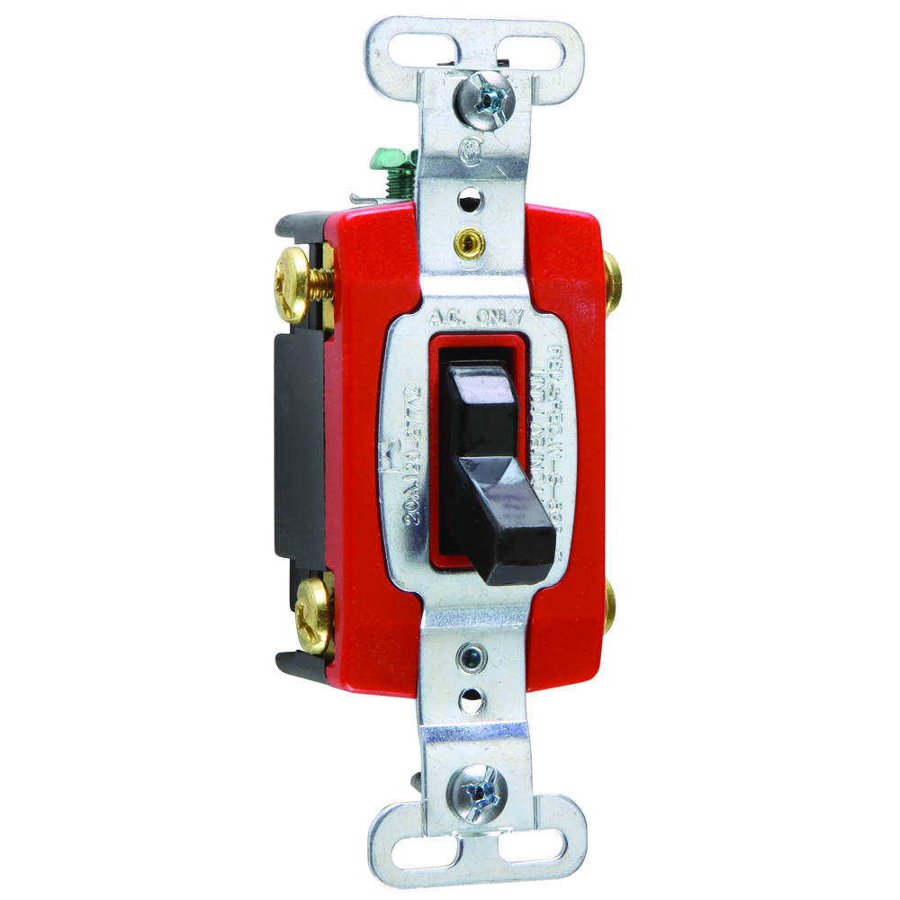 3way Toggle Switch, Back and, Side Wire, 20amp 120/277volt, Black