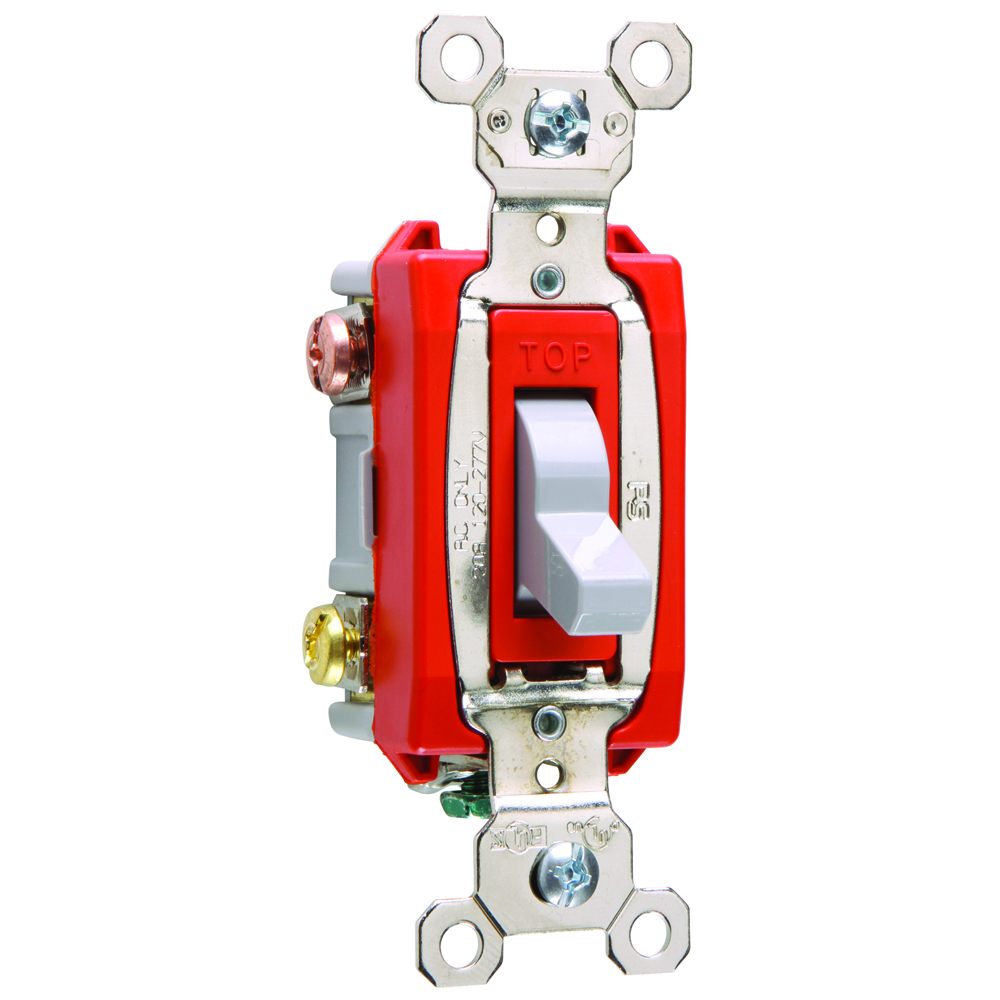 3way Toggle Switch, Back and, Side Wire, 20amp 120/277volt, Gray