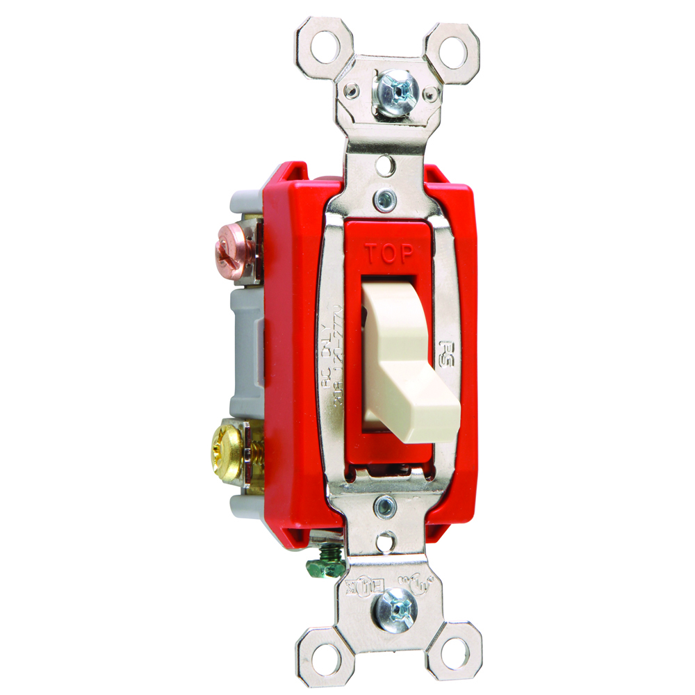 3way Lighted Switch, Back and, Side Wire, 20amp 120/277volt, Ivory