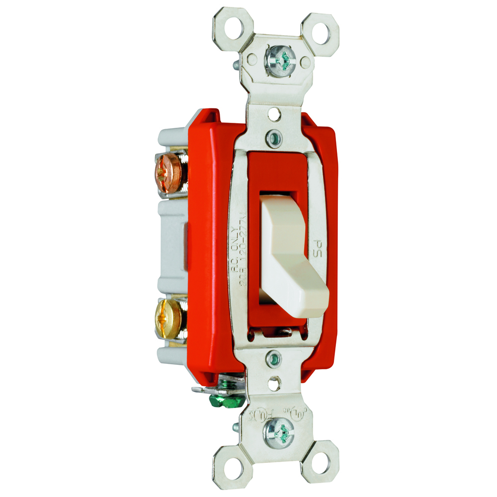 3way Toggle Switch, Back and, Side Wire, 20amp 120/277volt, Light Almond