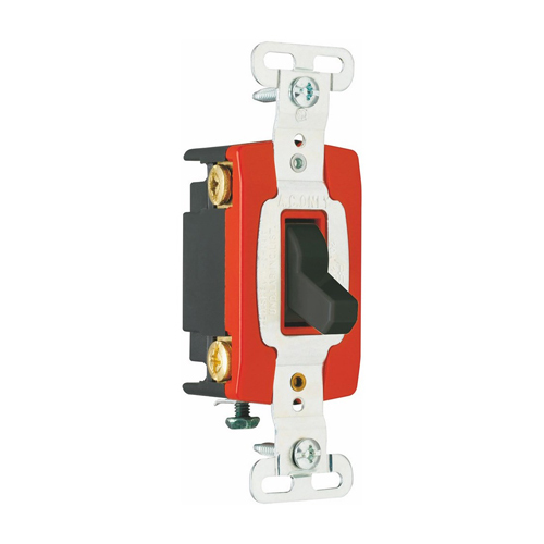 4way Toggle Switch, Back and, Side Wire, 20amp 120/277volt, Black