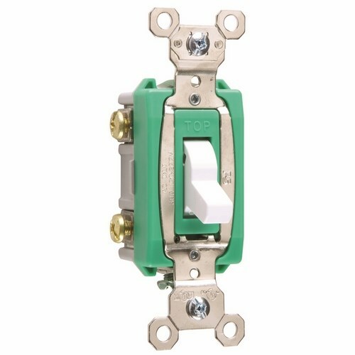 2pole Toggle Switch, Back and, Side Wire, 30amp 120/277volt, White