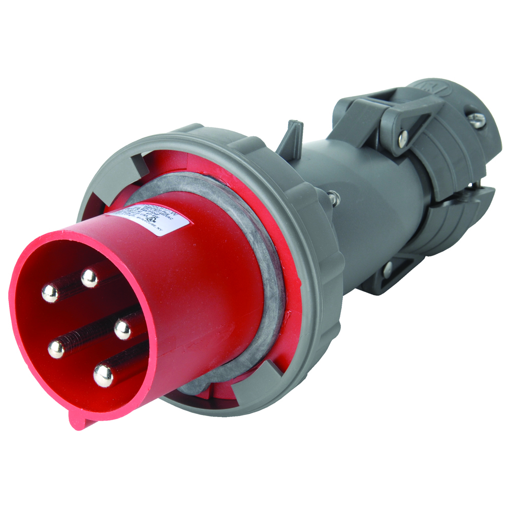 Four pole, Five wire, Pin and Sleeve Plug. 6 amp, 277/480 vac.