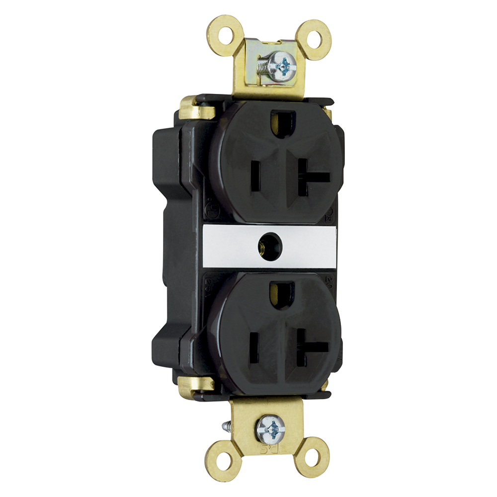 PlugTail Industrial Extra Heavy-Duty Spec Grade Duplex Receptacle 20amp 125volt Black