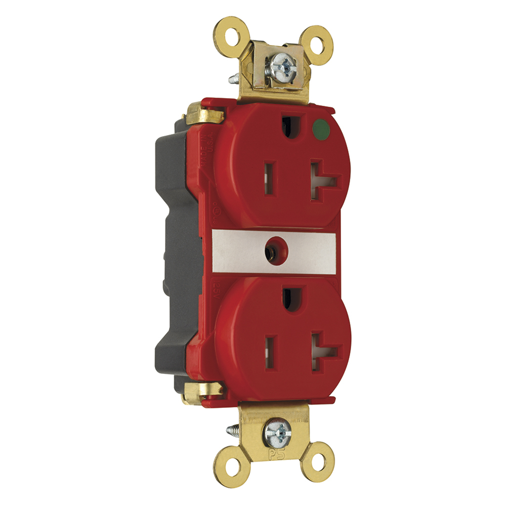 PlugTail Extra Heavy-Duty Hospital Grade Tamper-Resistant Duplex Receptacle 20amp 125volt Red