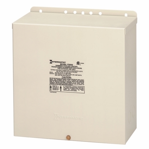 600 W Pool & Spa Safety Transformer, Beige Steel Enclosure, Input 120V, Output 12,13,14V