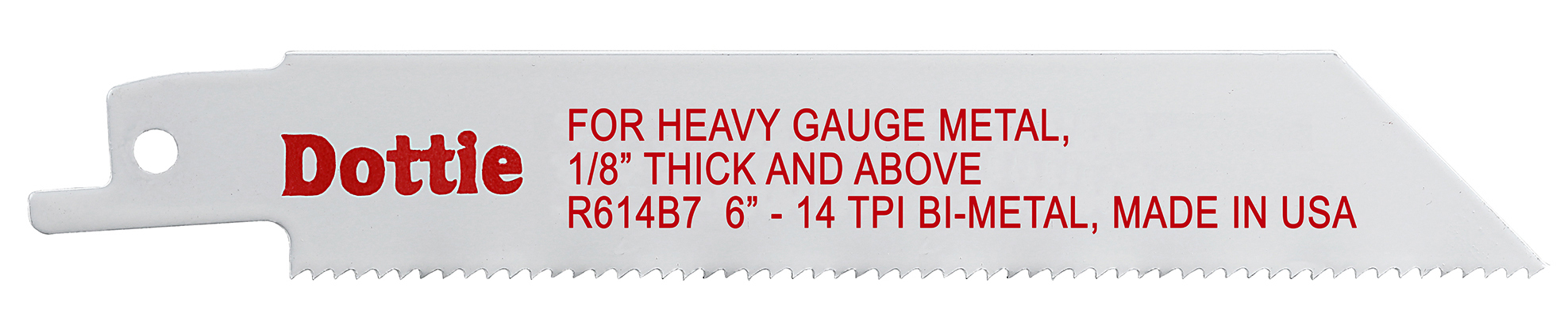 Reciproblade, 6 in. length, 3/4 in. width, 0.035 in. thickness, 14 teeth per inch, Bi-Metal material