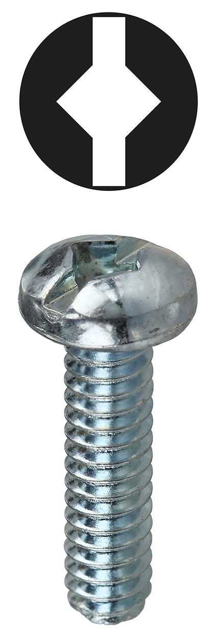 Machine Screw, Steel material, 2 in. length, #8-32 thread size, Round head type, Zinc Plated Finish, Square/Slotted drive type