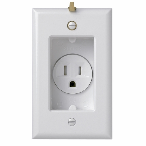 Receptacle recessed tamper resistant, 15amp 125volt with plate