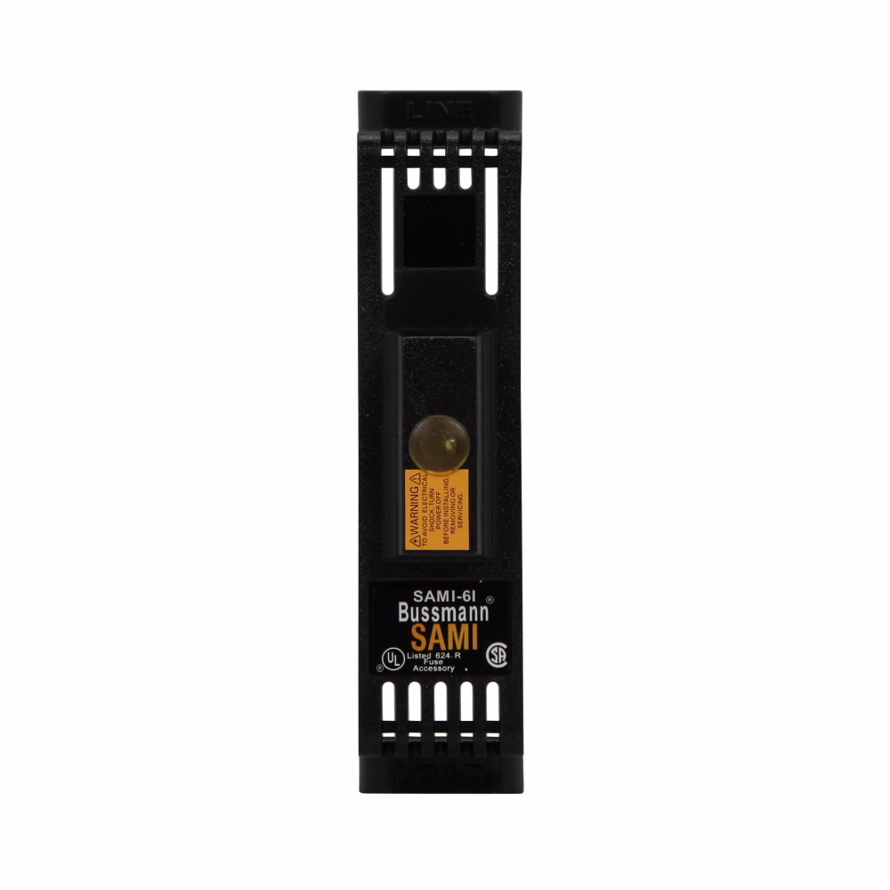 Eaton Bussmann series SAMI fuse block cover, Dead front, 35-60 A, Class J, With Indicator, 600 Vac/dc, Used with Class J Type fuses