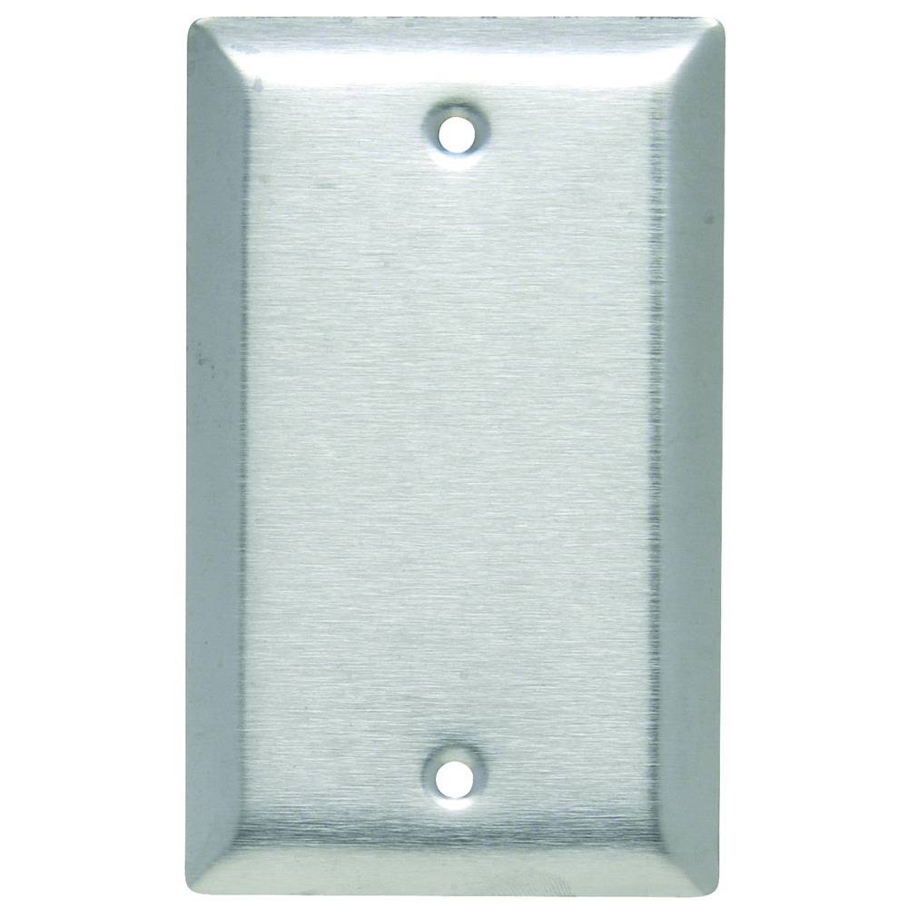 Smooth Metal Wall Plate, 1gang Blank, Box Mounted, 430 Stainless Steel
